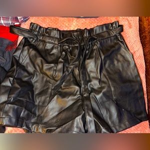 Leather shorts